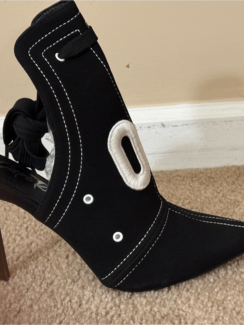 Cape Robbin Black Pointed Toe Cutout Heeled Boot